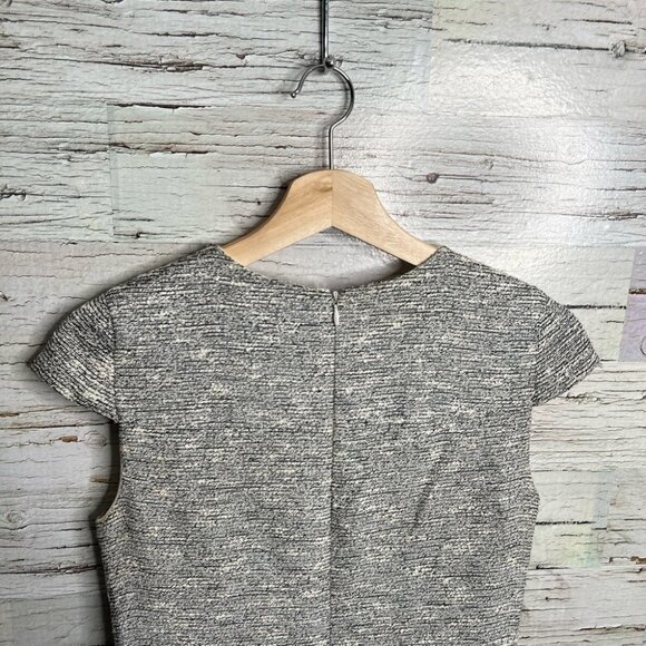 J. CREW Belted Dress Black  White Tweed gray size 0 - Picture 9 of 9